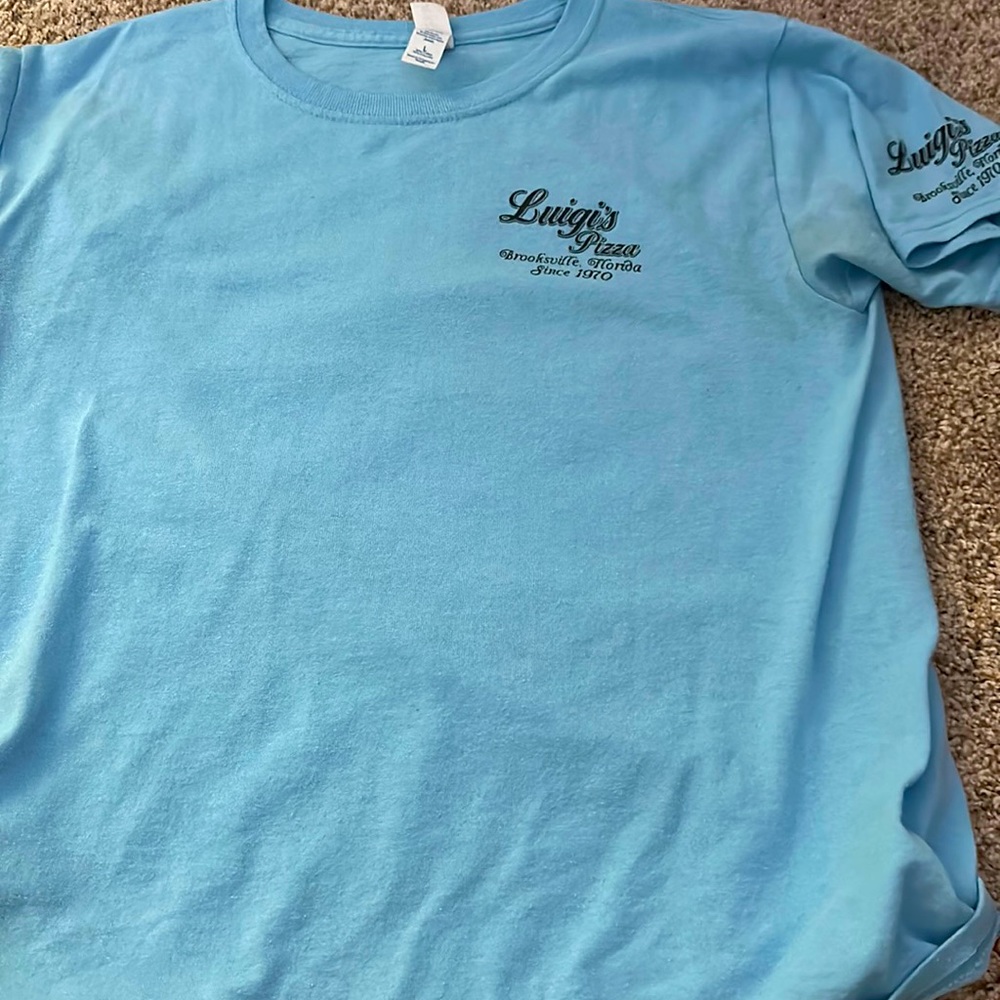 shirt from Luigi's pizza